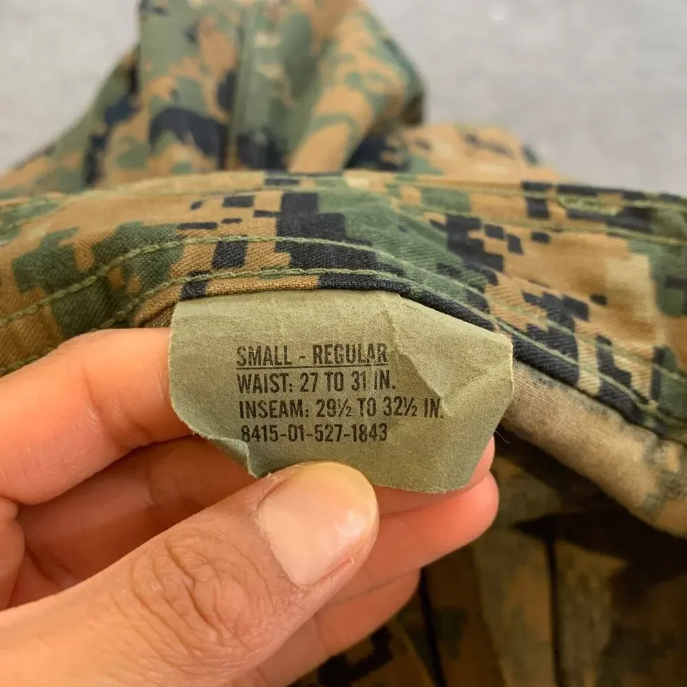 USMC Pants Mens S Small Camo Woodland MARPAT Combat Utility Uniform Button Fly